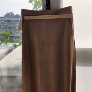 Aritzia Wilfred camel a-line suede skirt nwt
